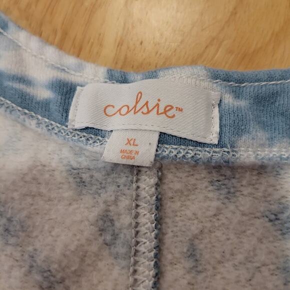 Colsie Blue Tie Dye Jersey Sweatpants Overalls XL 21" P2P (See photo for Spot) - Picture 8 of 14